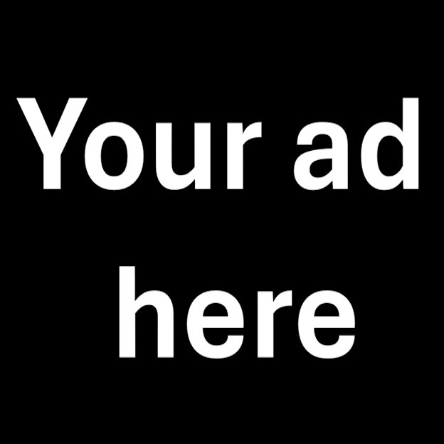 Placeholder advertisement space with white text 'Your ad here' on a black background.